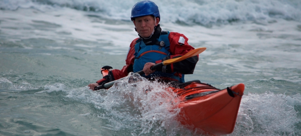 Dry suit being used whilst sea kayaking