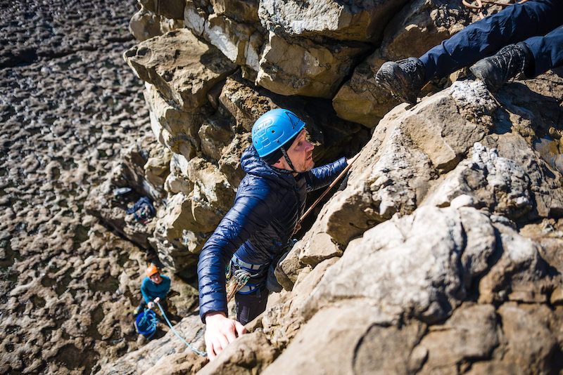 Climbing training as an outdoor instructor in Dorset