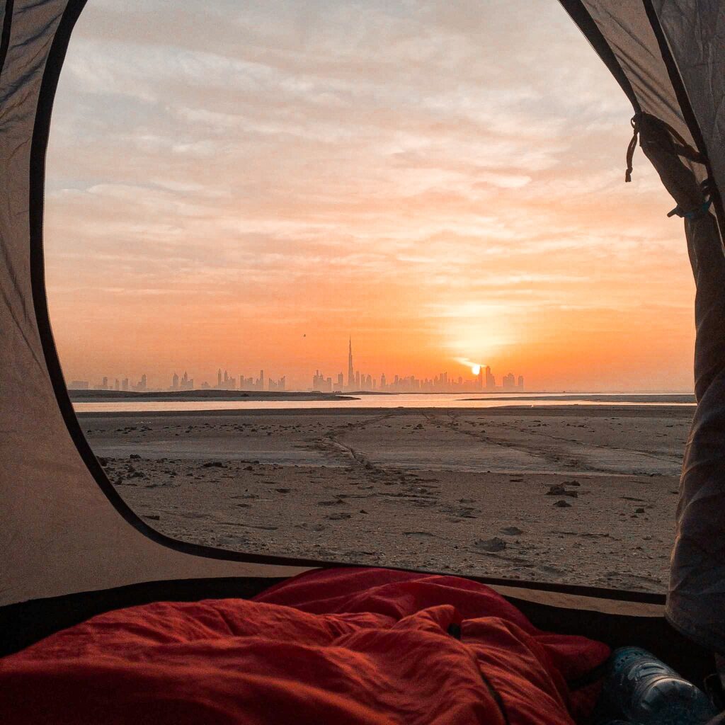 UAE skyline at sunset