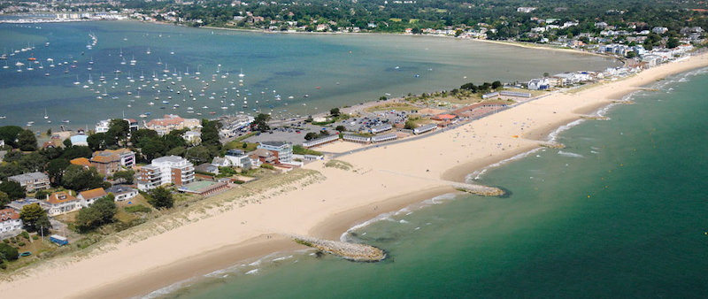 Aerial shot of Sandbanks, the location of Business Beach Networking