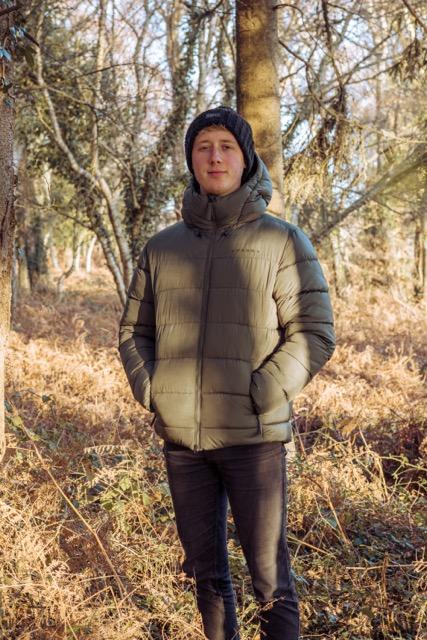 Me wearing the Macro Synthetic down jacket