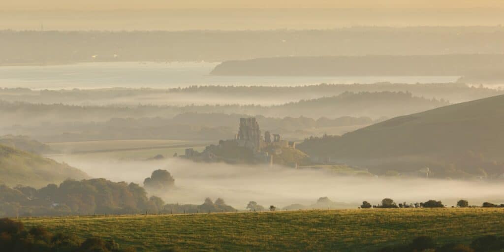 Camp Cleaners view of Corfe Castle 