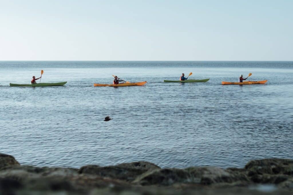 Seasonal Instructors on a day off kayak