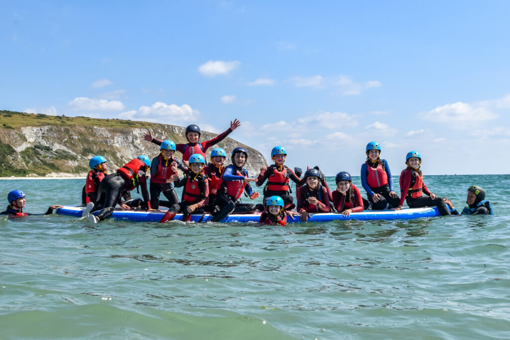 Group paddle boarding