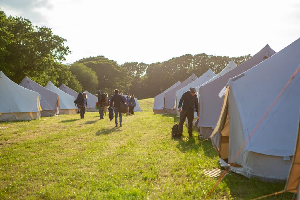 Camping in bell tents