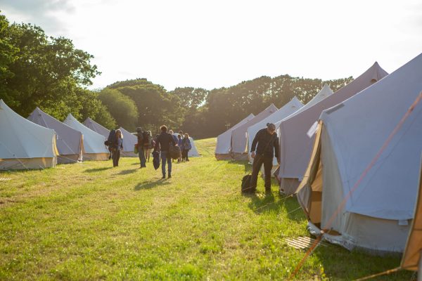 Camping in bell tents